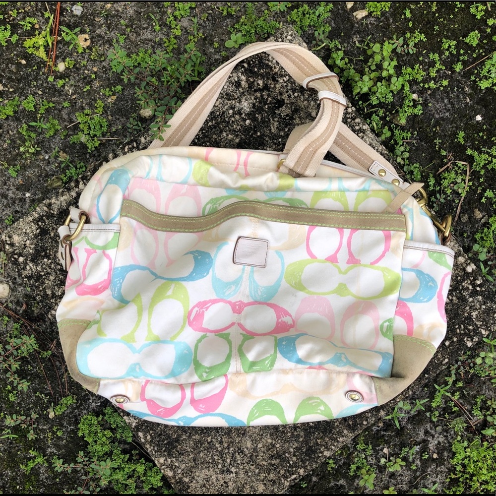 coach diaper bag w/ dust bag and changing pad